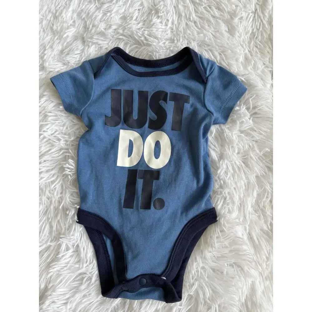 Nike “Just Do It” Baby 3 Mo. Classic “Just Do It” Blue Romper. Cute, Great Shape